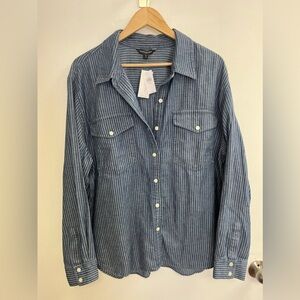 BNWT Banana Republic striped denim shirt , sz XL